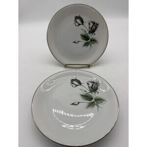 Vtg Stonegate Germany Bavarian China 7.75" Salad Plate - Midnight Rose  lot of 4
